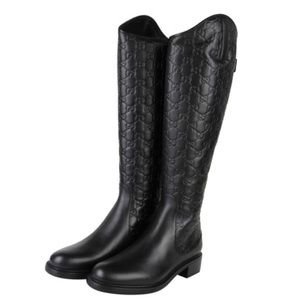 Gucci Black Micro Guccissima Leather | Riding Boot